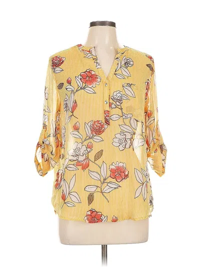 Pre-owned Papermoon 3/4 Sleeve Blouse In Yellow