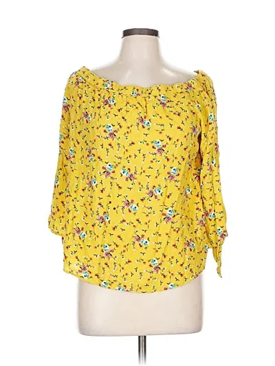 Pre-owned Papermoon 3/4 Sleeve Blouse In Yellow