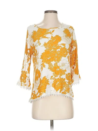 Pre-owned Papermoon 3/4 Sleeve Blouse In Yellow