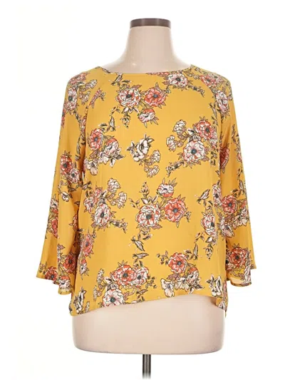 Papermoon 3/4 Sleeve Blouse In Yellow