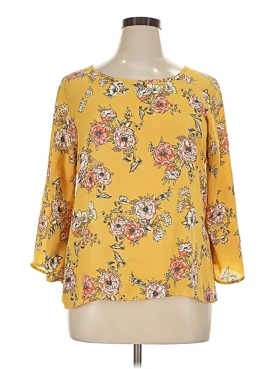 Pre-owned Papermoon 3/4 Sleeve Blouse In Yellow