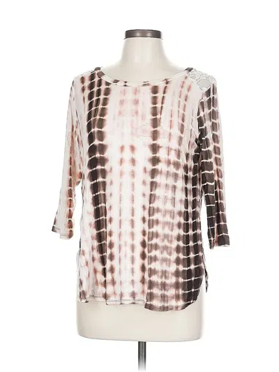 Pre-owned Papermoon 3/4 Sleeve T-shirt In Brown