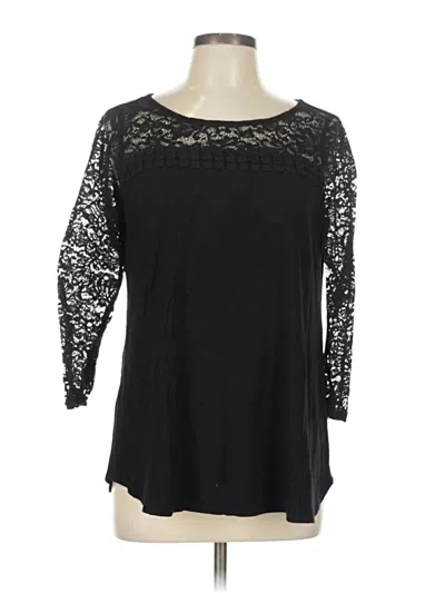 Pre-owned Papermoon 3/4 Sleeve Top Black Boatneck Tops