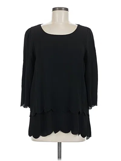 Pre-owned Papermoon 3/4 Sleeve Top Black Boatneck Tops