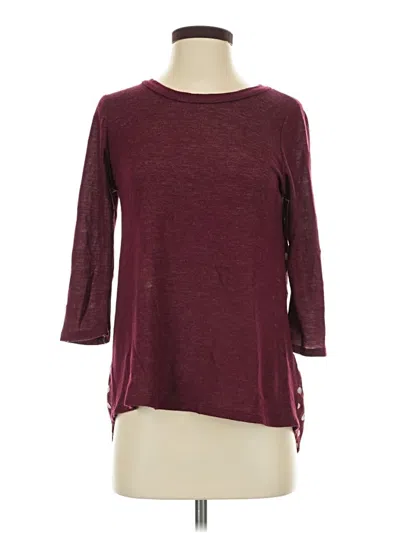 Pre-owned Papermoon 3/4 Sleeve Top Burgundy Boatneck Tops