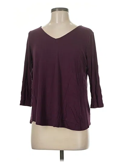 Pre-owned Papermoon 3/4 Sleeve Top Burgundy V Neck Tops