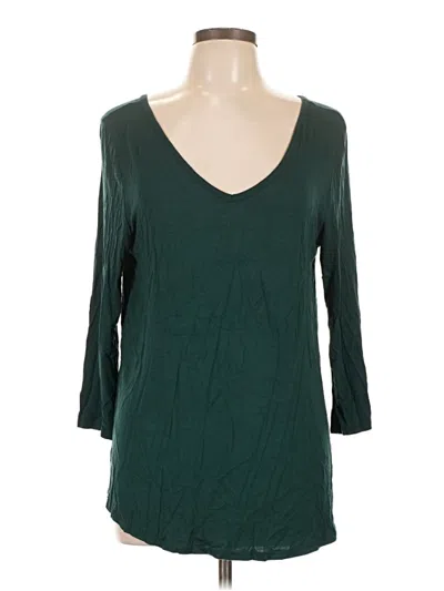 Pre-owned Papermoon 3/4 Sleeve Top Green V-neck Tops