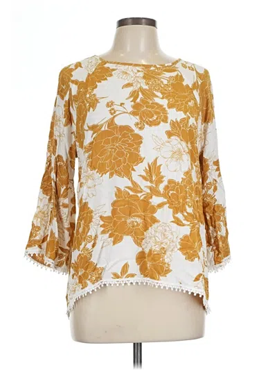 Pre-owned Papermoon 3/4 Sleeve T-shirt In Gold