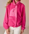 Papermoon Abigail Oversized Fleece Jacket In Fuchsia