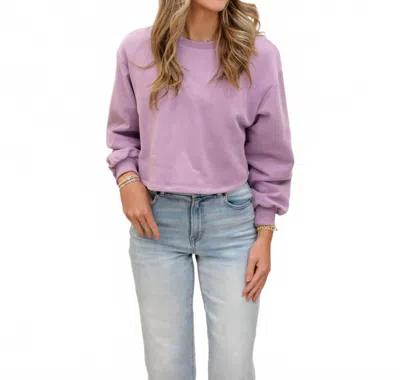 Papermoon Back Bow Long Sleeve Knit Sweater In Lavender In Purple