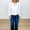 Papermoon Bow Front Peplum Top In White