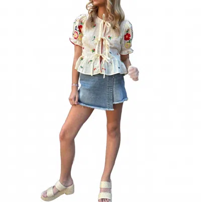 Papermoon Can't Compare Denim Skort In Blue In Gray