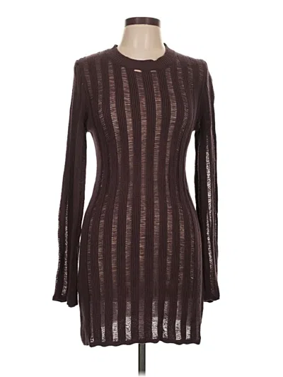 Pre-owned Papermoon Casual Dress In Brown