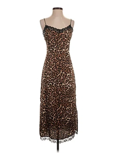 Pre-owned Papermoon Casual Dress In Brown
