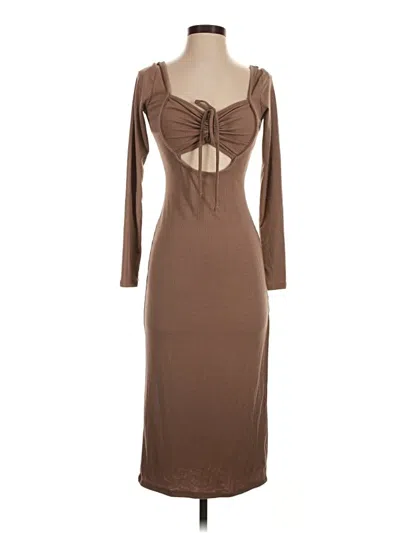 Pre-owned Papermoon Casual Dress In Brown