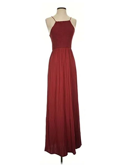 Pre-owned Papermoon Casual Dress In Burgundy