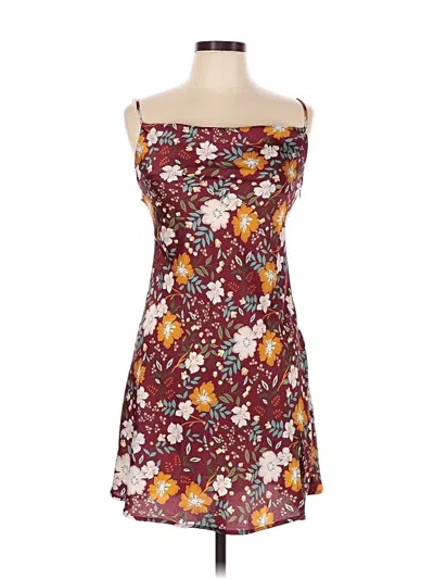 Pre-owned Papermoon Casual Dress In Burgundy