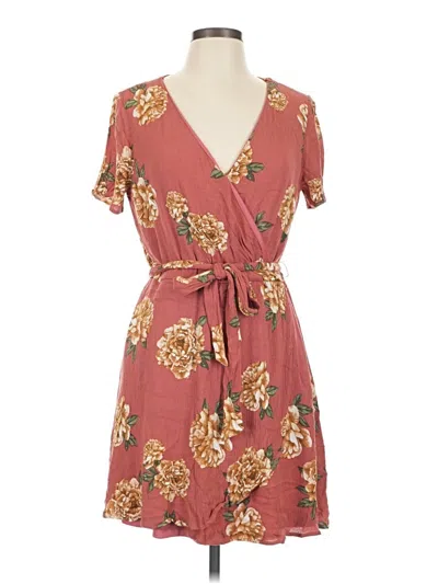 Pre-owned Papermoon Casual Dress In Burgundy