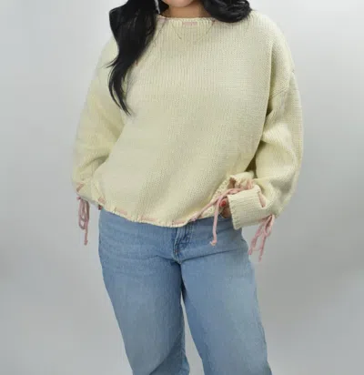 Papermoon Coquette Obsessed Sweater In Light Yellow