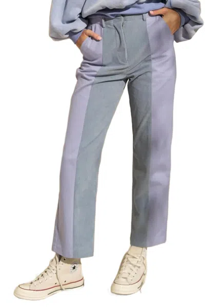 Papermoon Danielle Split Panel Pants In Blue In Multi