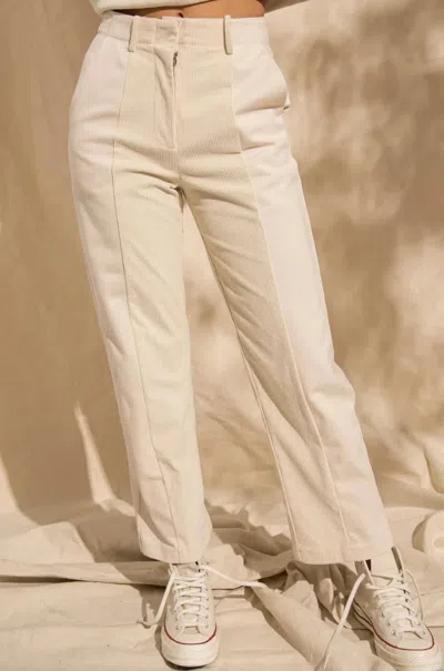 Papermoon Danielle Split Panel Pants In Ivory In Neutral