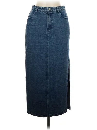 Pre-owned Papermoon Denim Skirt In Blue