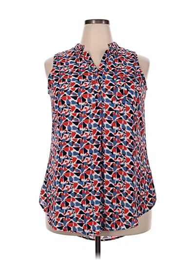 Pre-owned Papermoon Designed Exclusively For Stitch Fix Sleeveless Blouse In Blue