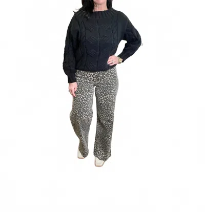 Papermoon Ella Cable Knit Sweater In Black