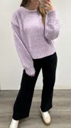 Papermoon Everlee Loose Fit Soft Sweater Top In Lavender In Purple