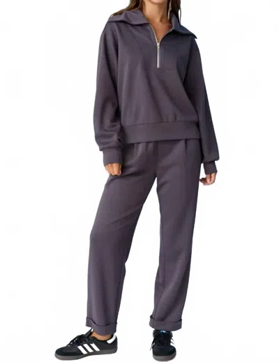 Papermoon Half Zip Pullover And Pants Set In Deep Grey In Multi