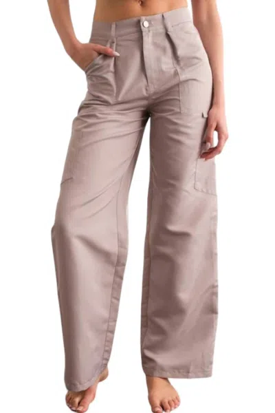 Papermoon Irene Loose Fit Cargo Pants In Grey