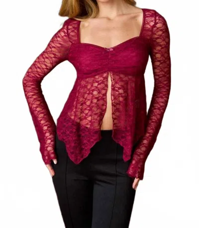 Papermoon Juliette Lace Top In Red