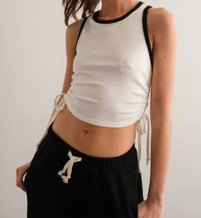 Papermoon Kendall Side Tie Shirred Tank In White