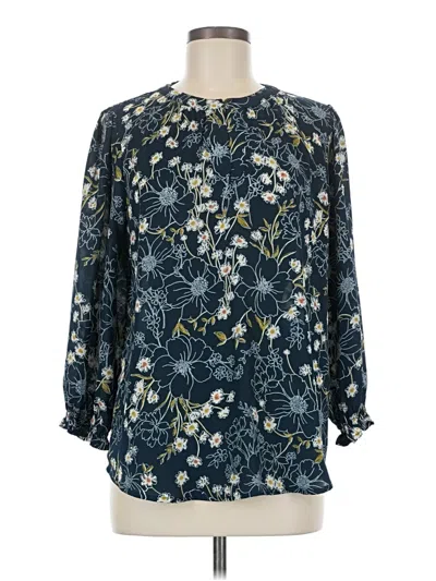 Pre-owned Papermoon Long Sleeve Blouse In Blue