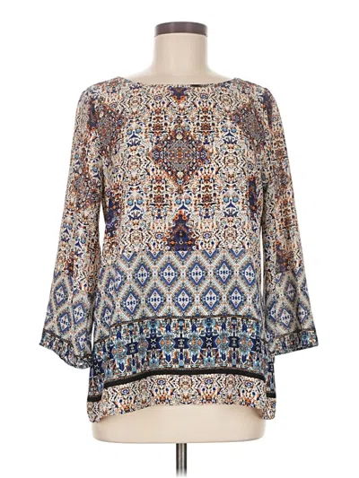 Pre-owned Papermoon Long Sleeve Blouse In Blue