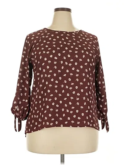 Pre-owned Papermoon Long Sleeve Blouse In Burgundy