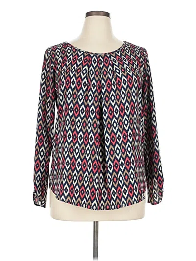 Pre-owned Papermoon Long Sleeve Blouse In Burgundy