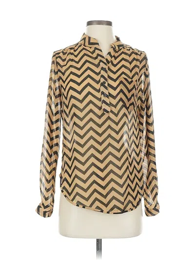 Pre-owned Papermoon Long Sleeve Blouse In Gold