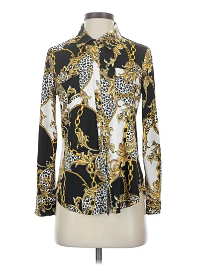 Pre-owned Papermoon Long Sleeve Blouse In Gold