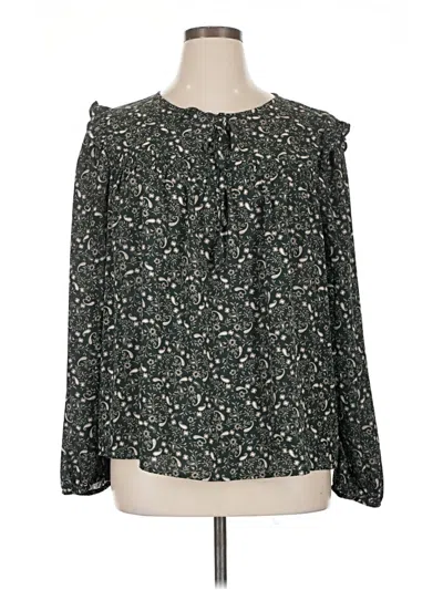 Pre-owned Papermoon Long Sleeve Blouse In Green