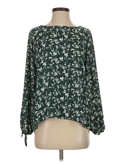 Pre-owned Papermoon Long Sleeve Blouse In Green