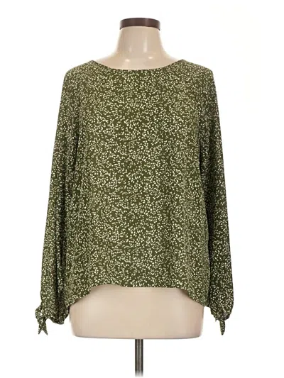 Pre-owned Papermoon Long Sleeve Blouse In Green