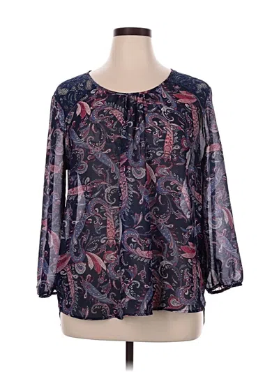 Pre-owned Papermoon Long Sleeve Blouse In Purple