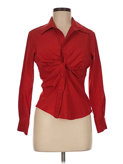Pre-owned Papermoon Long Sleeve Blouse In Red
