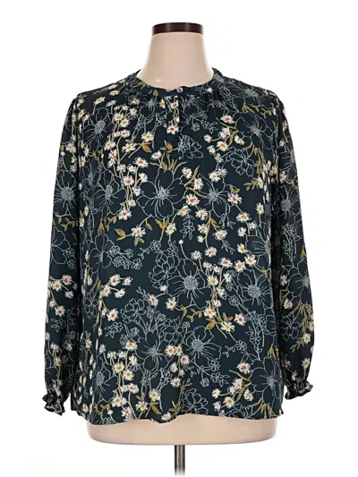 Pre-owned Papermoon Long Sleeve Blouse In Teal