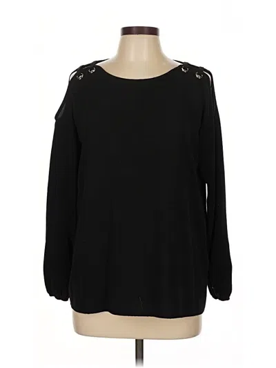Pre-owned Papermoon Long Sleeve Top Black Cold Shoulder Neckline Tops