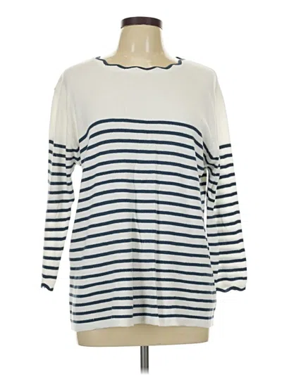 Pre-owned Papermoon Long Sleeve Top Ivory Boatneck Tops