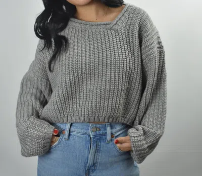 Papermoon Low Key Asymmetrical Sweater In Grey