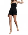 Papermoon Lyla Ruffled Romper In Black In Black