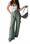 Papermoon Maya Cargo Pants In Sage In Green
